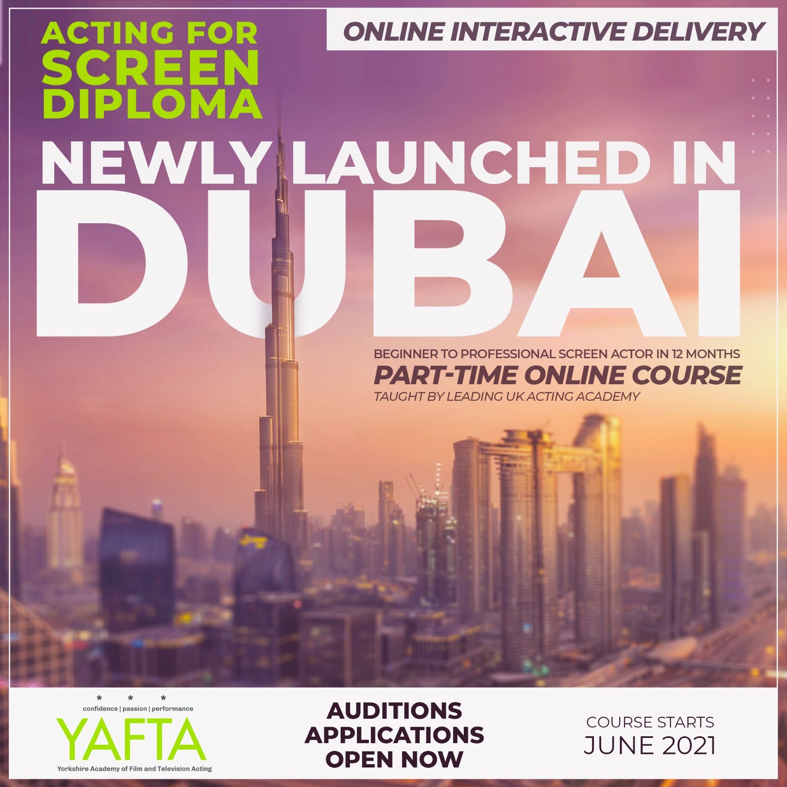 YAFTA launches Online Acting Diploma in Dubai