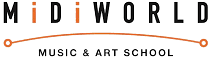 Midiworld Music and Art School Logo