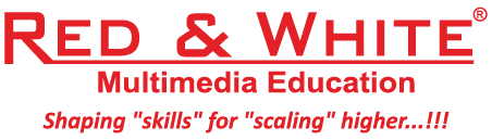 Red and White Multimedia Education Logo