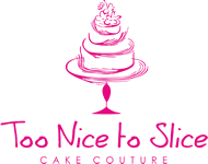 Too Nice to Slice Cake Couture Logo