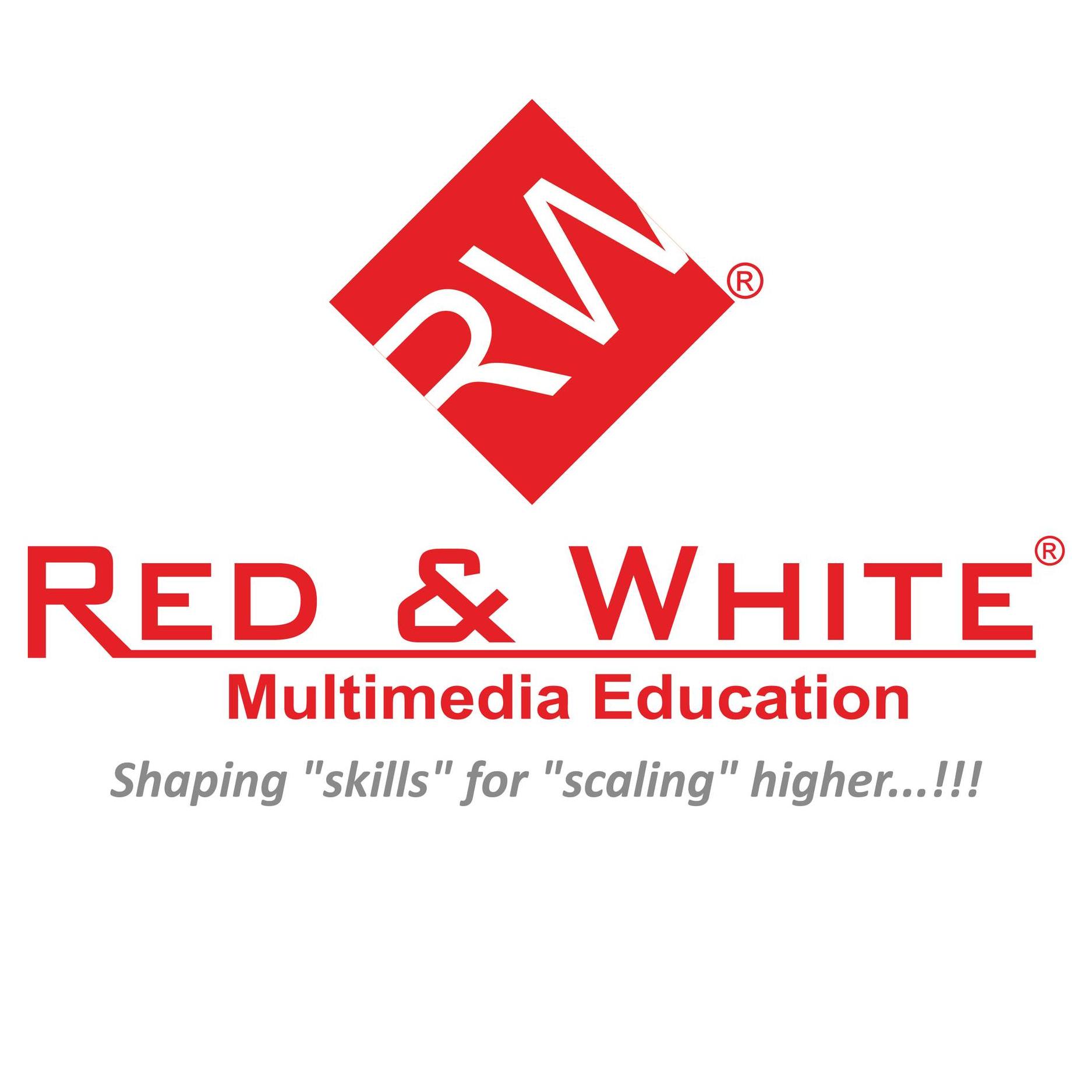 Red & White Multimedia Education Logo